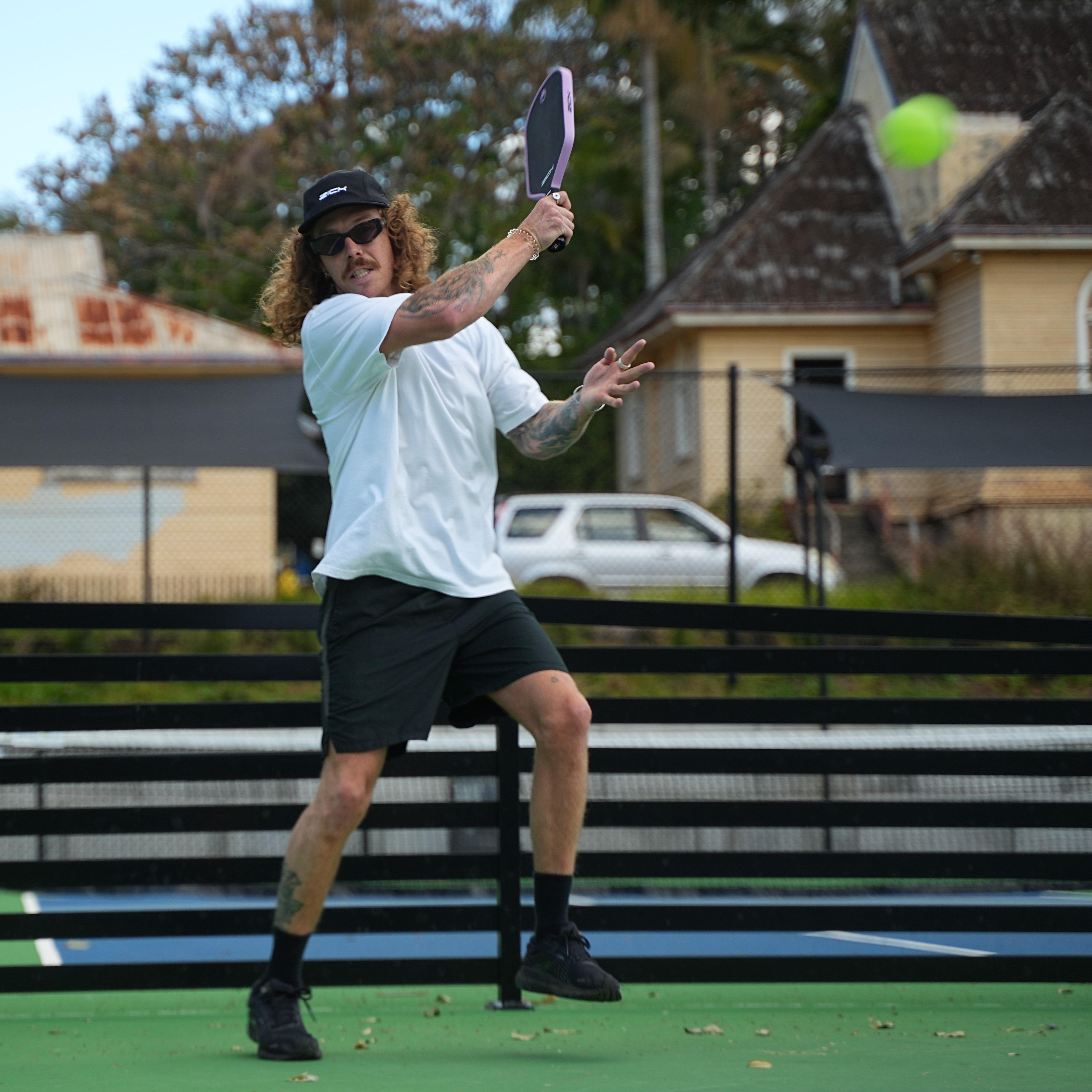 Billy using Zick Pyrogen lilac Pickleball Paddle #color_lilac